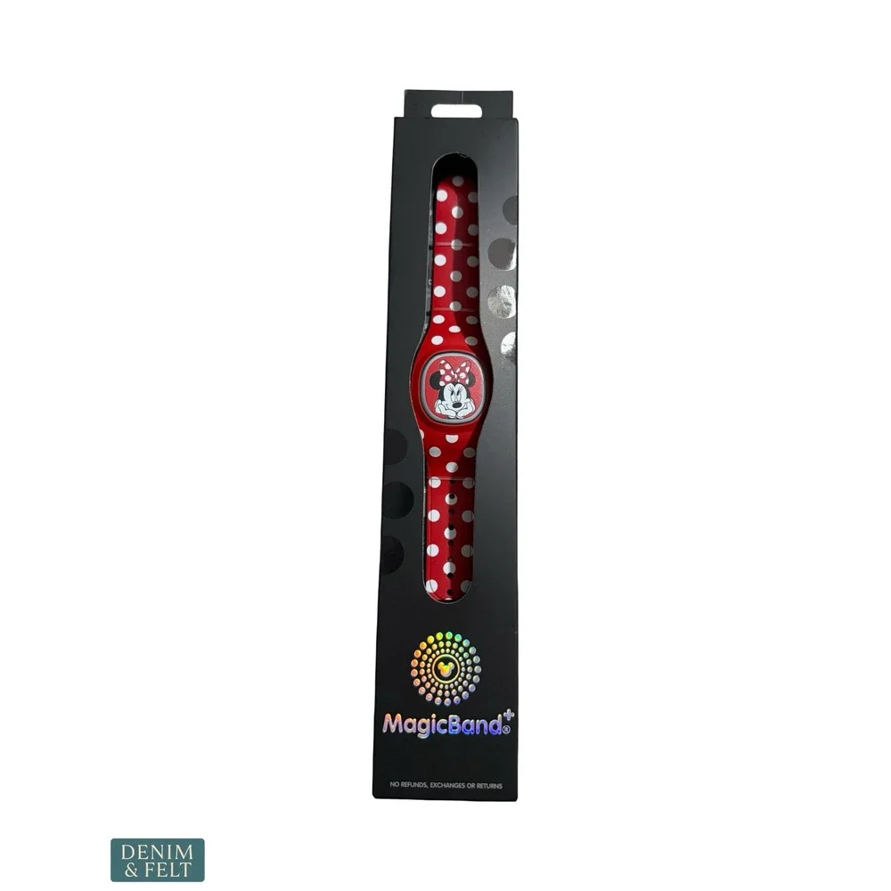 NEW Disney Parks Minnie Mouse MagicBand+ Red Polka Dot Interactive Wristband